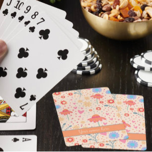 Jeu De Cartes Fun Joli Floral Personnalisé Nom Inspirivity