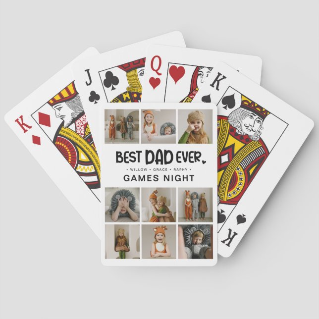 Jeu De Cartes Fun Modern 'MEILLEUR PAPA JAMAIS' 9 Photo (dos)