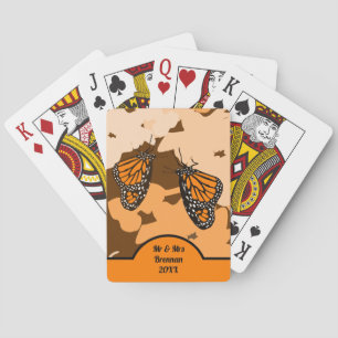 Jeu De Cartes Fun Orange Mr et Mme Monarch Butterfly Pair