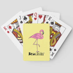Jeu De Cartes Fun Retro Beach Sunny Beach flamant rose
