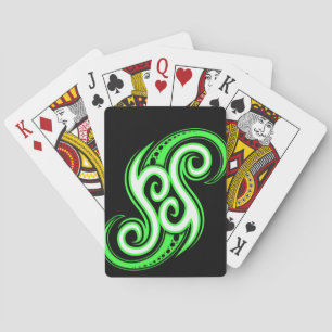 Jeu De Cartes Funky Green Swirl Design Jouer Cartes