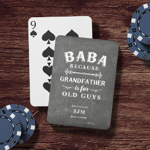 Jeu De Cartes Funny Baba grand-père Monogramme