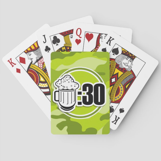 Jeu De Cartes Funny Beer : 30, camo vert vif, camouflage (dos)
