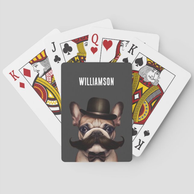 Jeu De Cartes Funny Chien Nom personnalisé (dos)