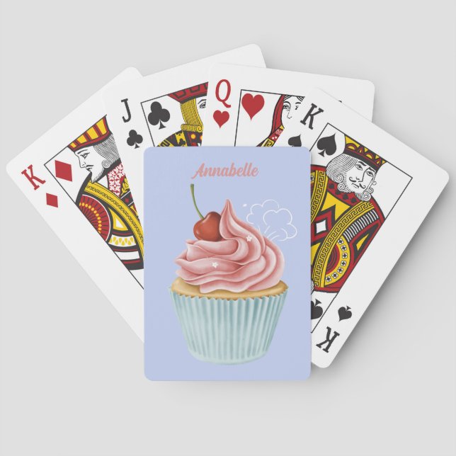 Jeu De Cartes Funny Cupcake Love nom personnalisé (dos)
