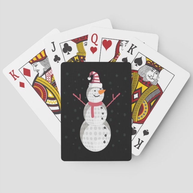 Jeu De Cartes Funny Golf Snowman Noël Nouvel An Cadeau (dos)