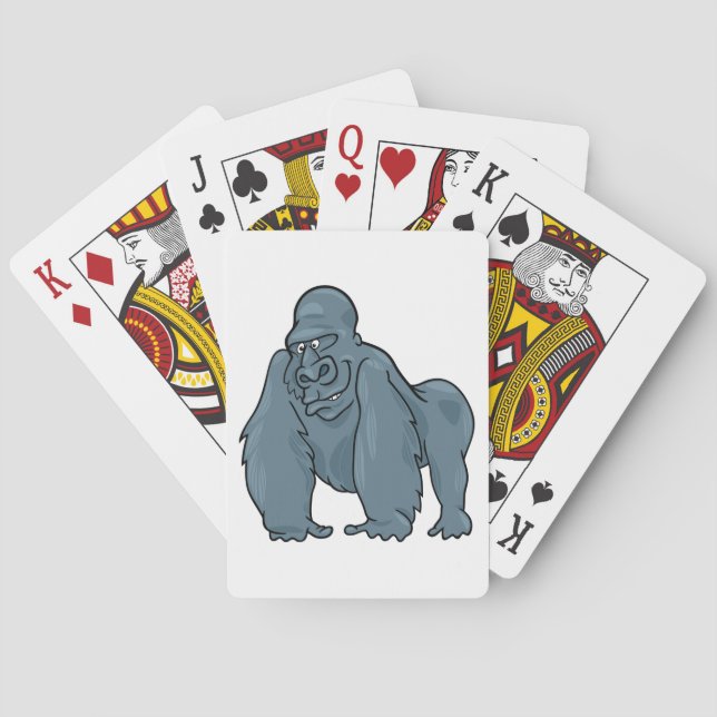 Jeu De Cartes Funny Gorilla Cool Bleu Ape Animal Design (dos)