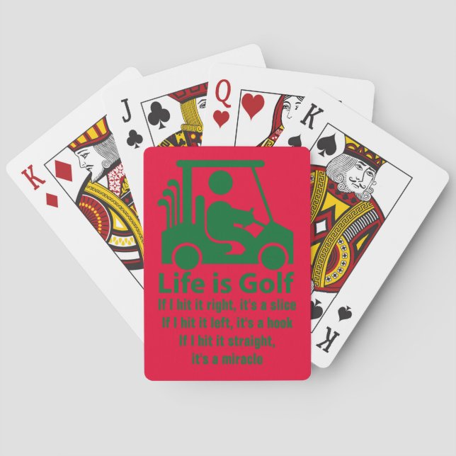 Jeu De Cartes Funny Life is Golf Green Red Playing Cards (dos)
