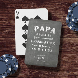 Jeu De Cartes Funny Papa grand-père Monogramme