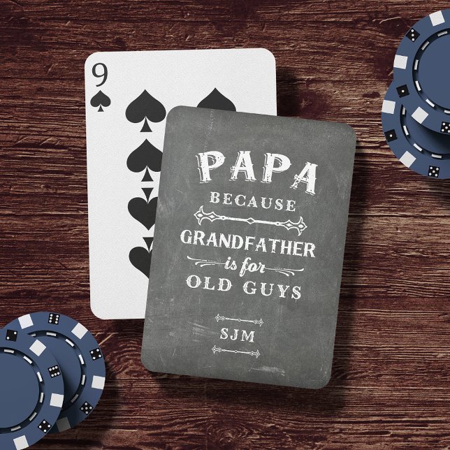 Jeu De Cartes Funny Papa grand-père Monogramme (Créateur téléchargé)