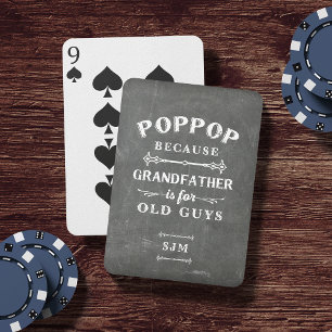 Jeu De Cartes Funny Poppop grand-père Monogramme