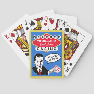 Jeu De Cartes Funny Vintage Papa Joke Casino avec nom personnali