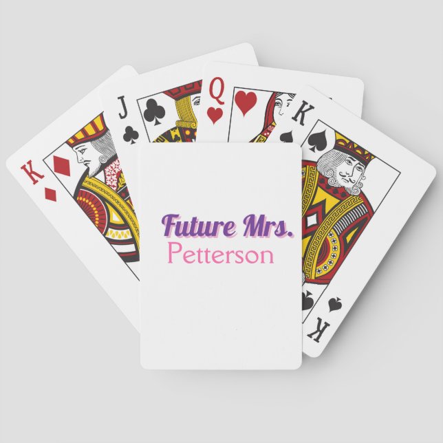 Jeu De Cartes Future Mme ajoutez nomnommariée mariage enterremen (dos)