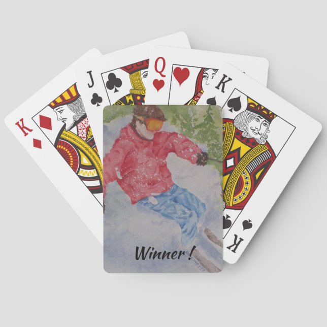 Jeu De Cartes Gagnante DOWNHILL SKIER CARTES DE JEUX (dos)