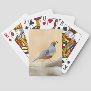 Jeu De Cartes Gambrel's Quail Painting Original Bird Art