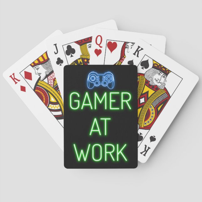 Jeu De Cartes Gamer Gift | Gamer au travail (dos)