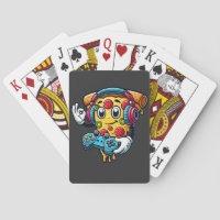 Gamer Pizza Vidéo Jeu Alimentation Poker Cartes