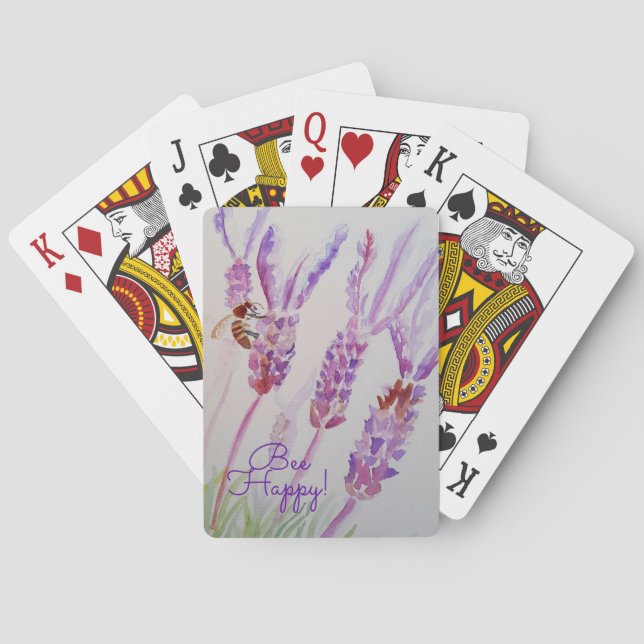 Jeu De Cartes Garden Journal Lavender Bee Watercolour Notebook (dos)