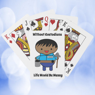 Jeu De Cartes Gardien Janitor Life Messy Black Homme