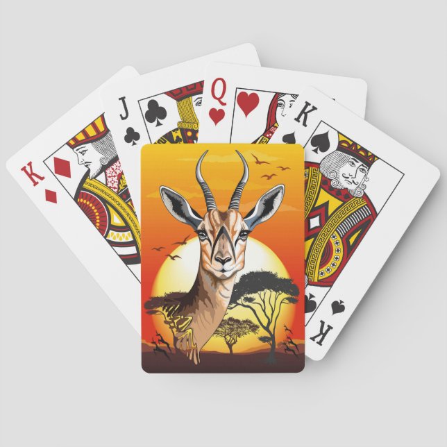 Jeu De Cartes Gazelle Antelope africaine animal sauvage (dos)