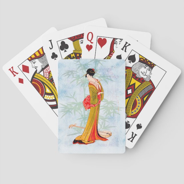 Jeu De Cartes Geisha Bamboo Arrière - plan bleu (dos)