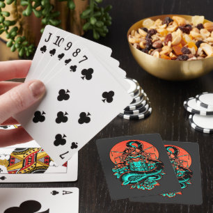 Jeu De Cartes Geisha Tattoo brûlé orange et noir