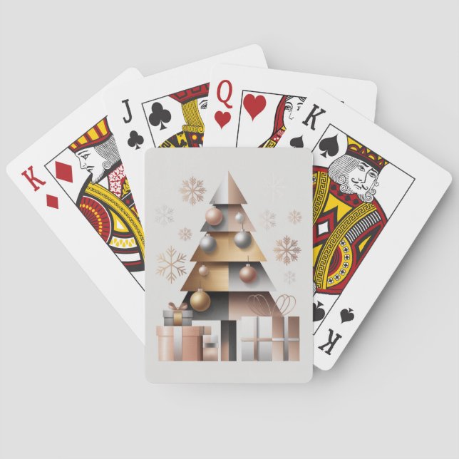 Jeu De Cartes Geometric Triangles Christmas Tree Playing Cards (dos)