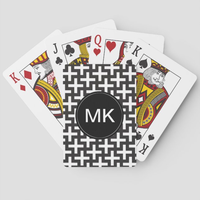 Jeu De Cartes Géométrie noir et blanc (dos)