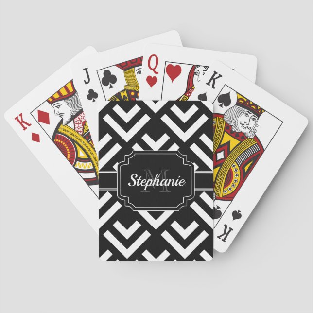 Jeu De Cartes Géométrique noir et blanc (dos)