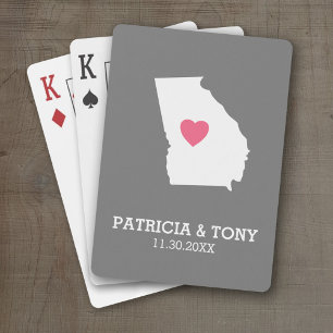 Jeu De Cartes Géorgie Carte Accueil État Amour avec coeur person