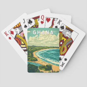Jeu De Cartes Ghana Illustration Travel Art Vintage