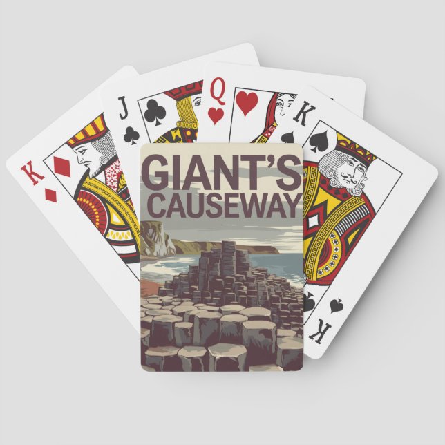 Jeu De Cartes Giant's Causeway Irlande Illustration Travel Art (dos)