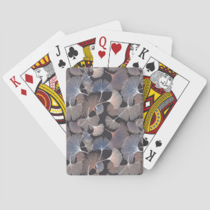 Jeu De Cartes Ginkgo feuilles : élégant motif naturel.