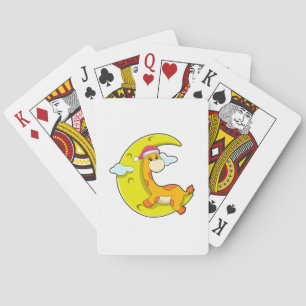 Jeu De Cartes Girafe au coucher de la lune