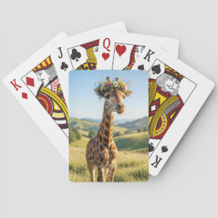 Jeu De Cartes Girafe avec couronne florale