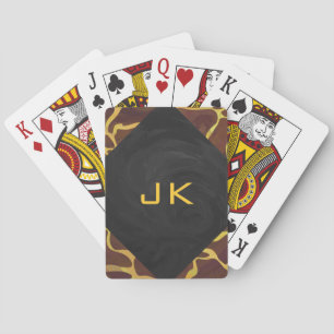 Jeu De Cartes Girafe Monogram marron, impression jaune
