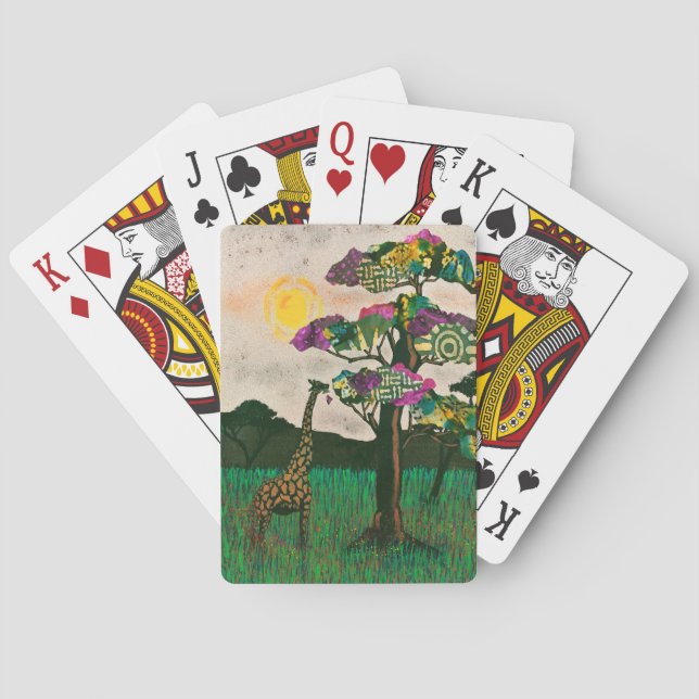 Jeu De Cartes Girafe sur les Avions d'Afrique (dos)