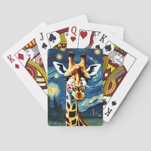 Jeu De Cartes Giraffe dans la nuit étoilée