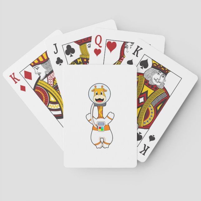 Jeu De Cartes Giraffe en astronaute en costume (dos)
