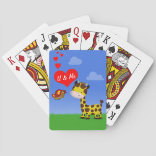Jeu De Cartes Giraffe et papillon en amour