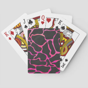 Jeu De Cartes Giraffe Hot Pink and Black Print
