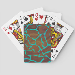 Jeu De Cartes Giraffe Impression Brown et Turquoise