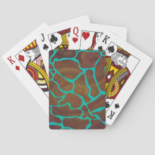 Jeu De Cartes Giraffe Impression Brown et Turquoise