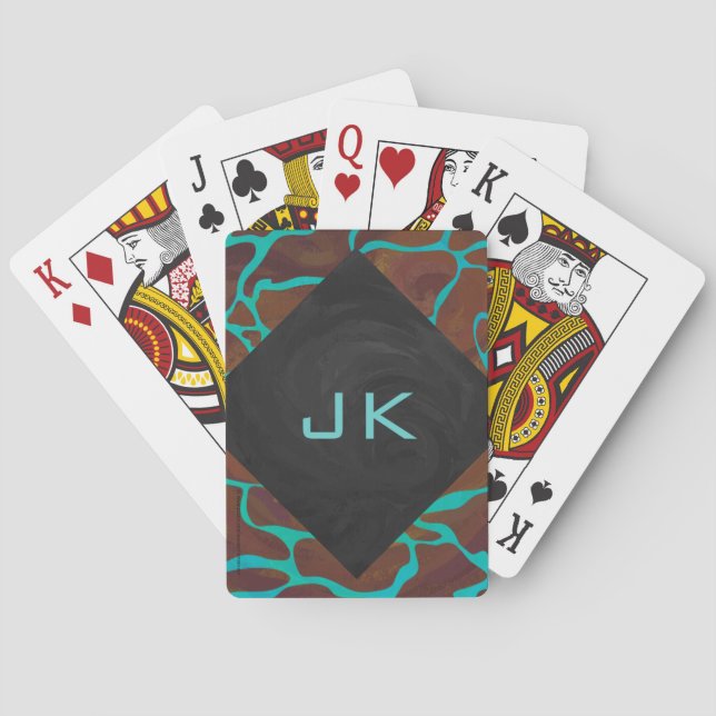 Jeu De Cartes Giraffe Impression Brown et Turquoise (dos)
