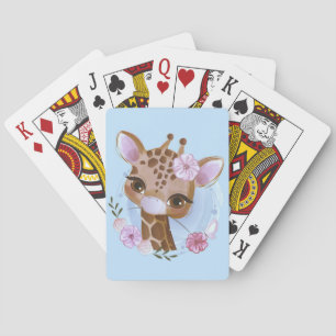 Jeu De Cartes Giraffe Lover Cute Baby Giraffe With Flower