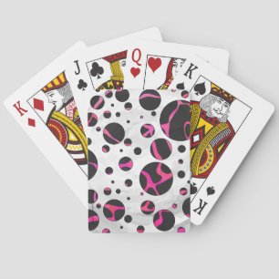 Jeu De Cartes Giraffe rose chaude et noire