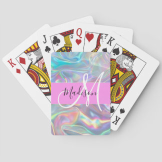 Jeu De Cartes Girl Rainbow Holographic Iridescente Monogramme No