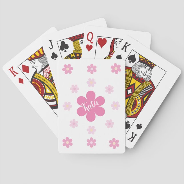 Jeu De Cartes Glam à fleurs roses (dos)