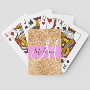 Jeu De Cartes Glam Pink & Copper Parties scintillant étincelles 