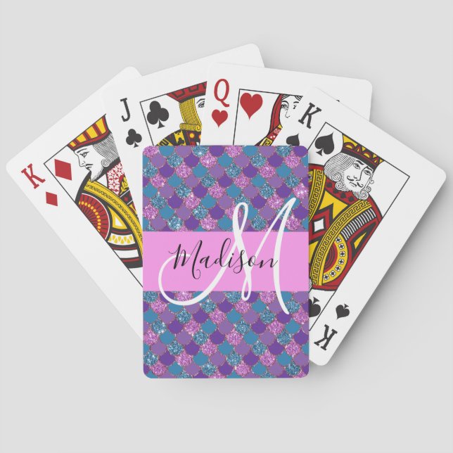 Jeu De Cartes Glam Purple Sirène Parties scintillant Étincelles  (dos)